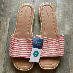 Red and cream nautical sandals